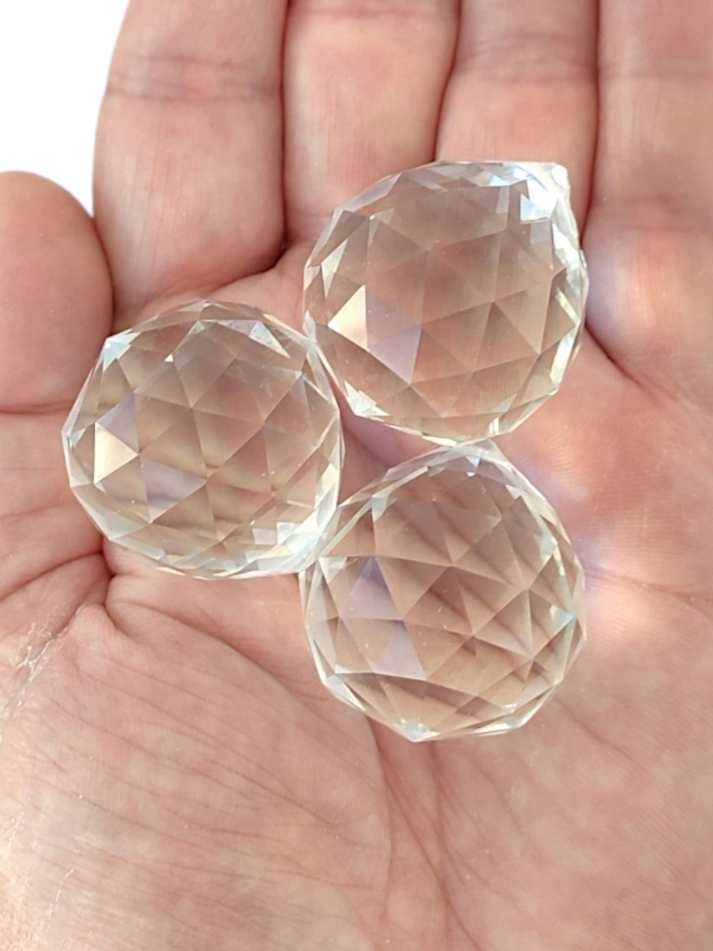 Tres bolas feng shui de 30 mm de cristal facetado