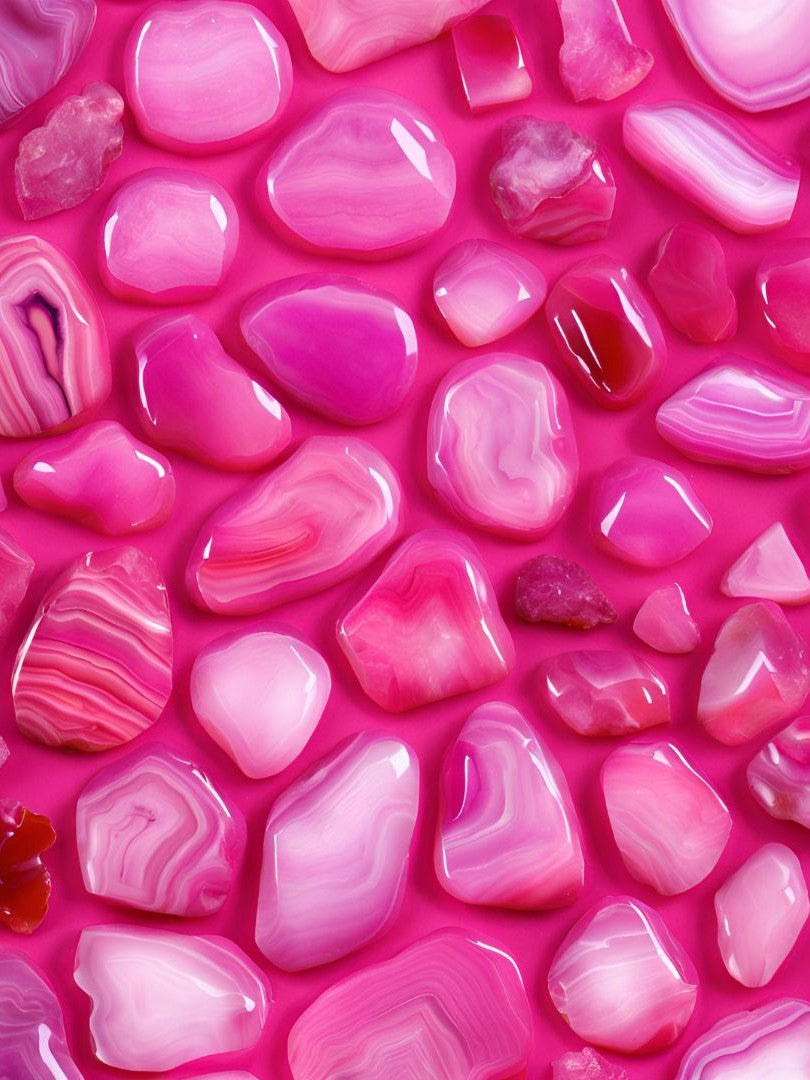Pulsera de ágata rosa con cuentas redondas – Protección y serenidad