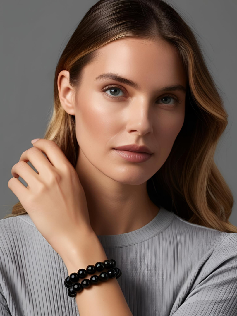 Pulsera de obsidiana auténtica para equilibrar el chakra raíz