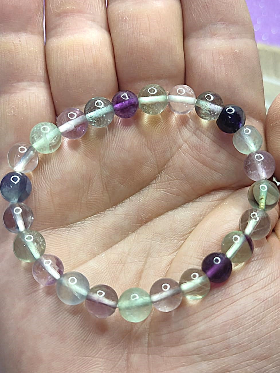 Pulsera de fluorita de 8 mm para sanación y equilibrio