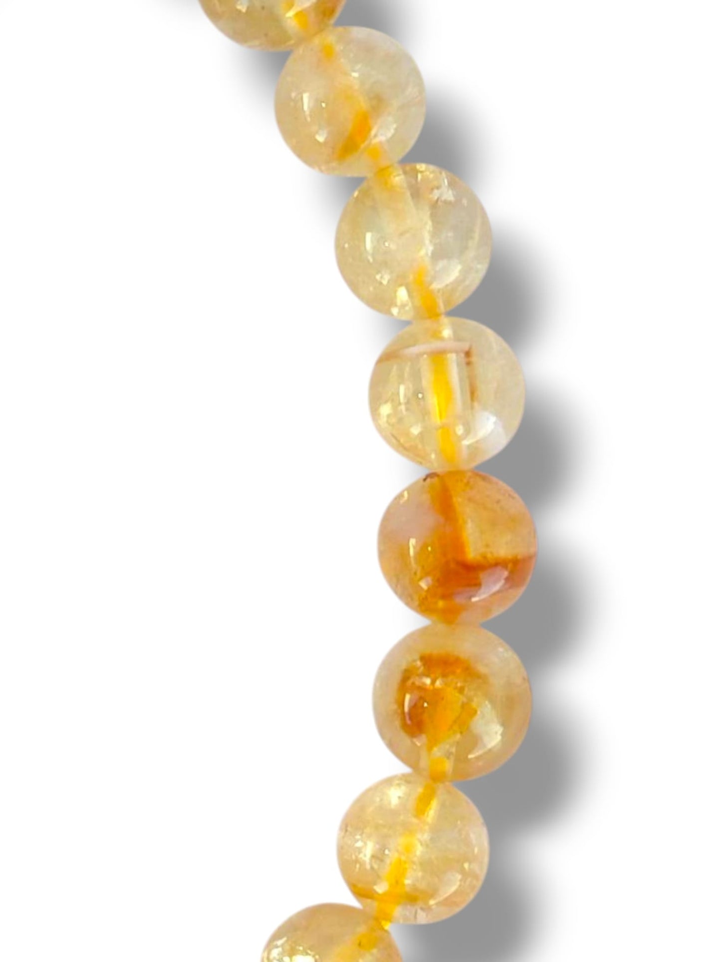 Pulsera elástica de cuarzo citrino auténtico para energía y prosperidad