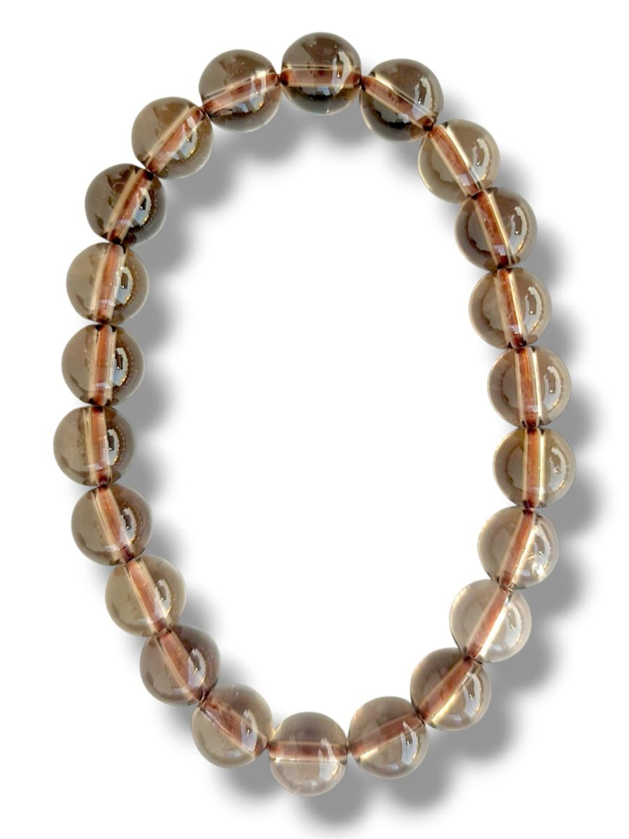 Pulsera de cuentas de cuarzo ahumado calidad extra