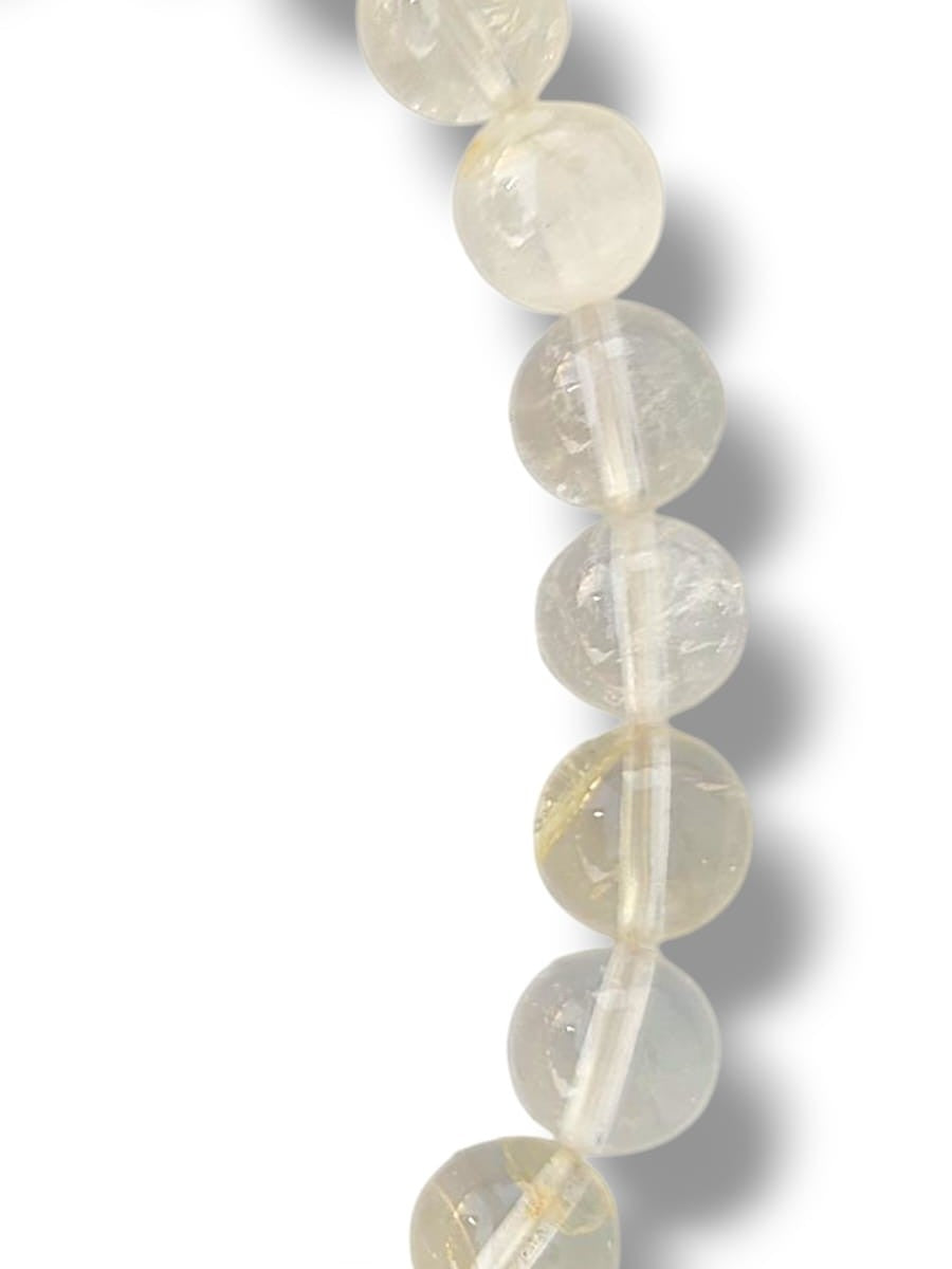 Pulsera de Cuarzo Fantasma Dorado para meditación, reiki y conexión con el chakra corona