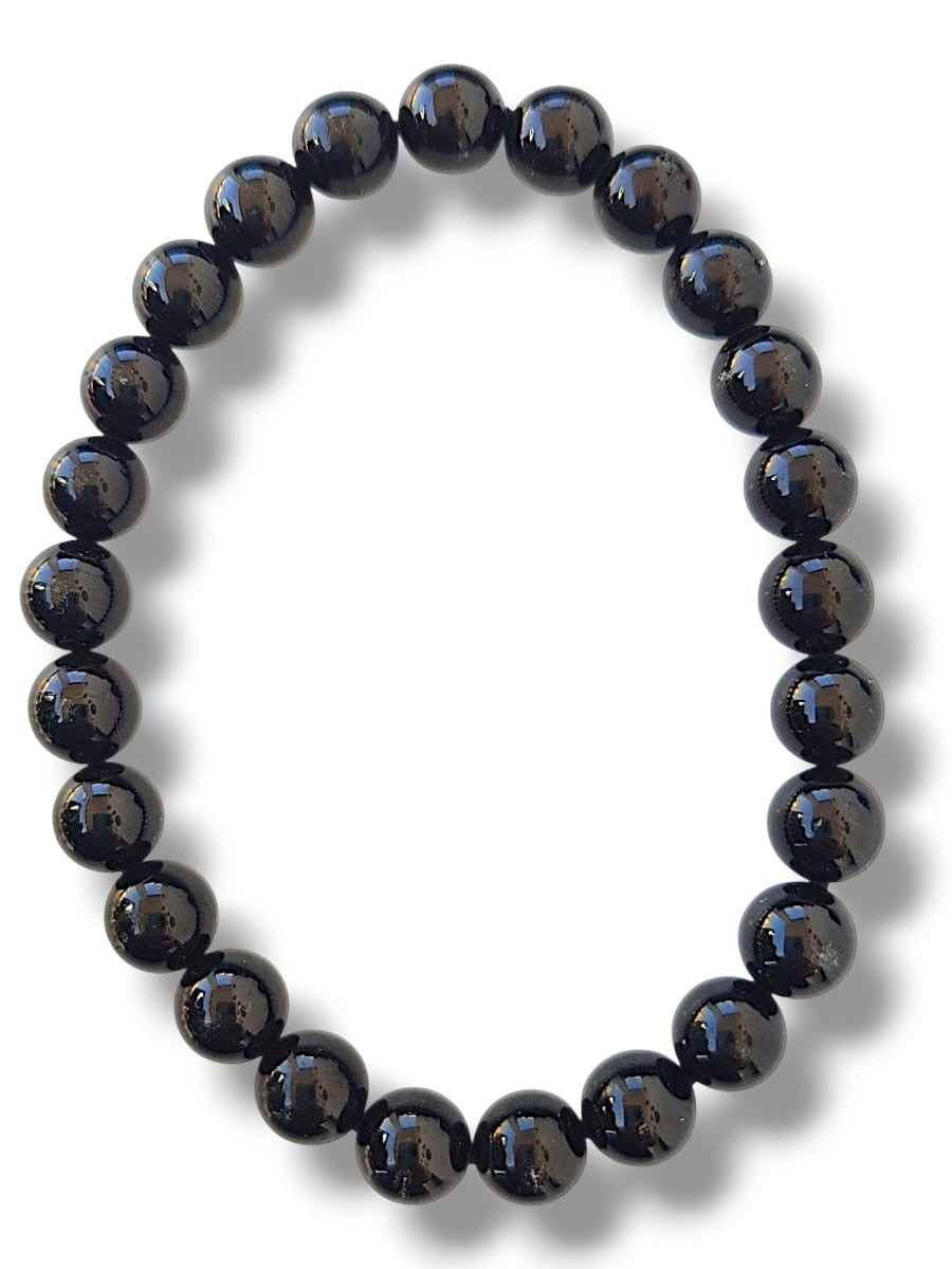 Pulsera de obsidiana negra natural 8mm para protección energética y sanación emocional