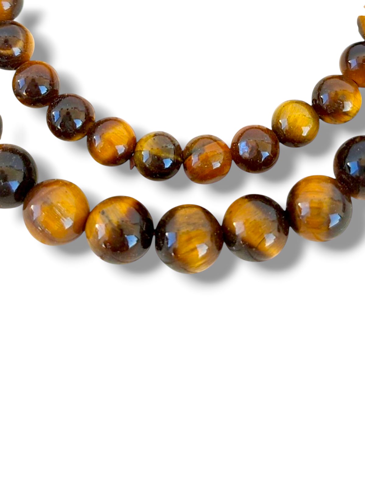 Pulseras ojo de tigre con cuentas redondas