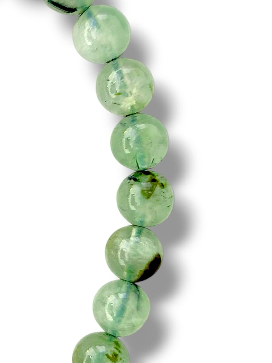 pulsera mineral de prehnita auténtica con propiedades espirituales