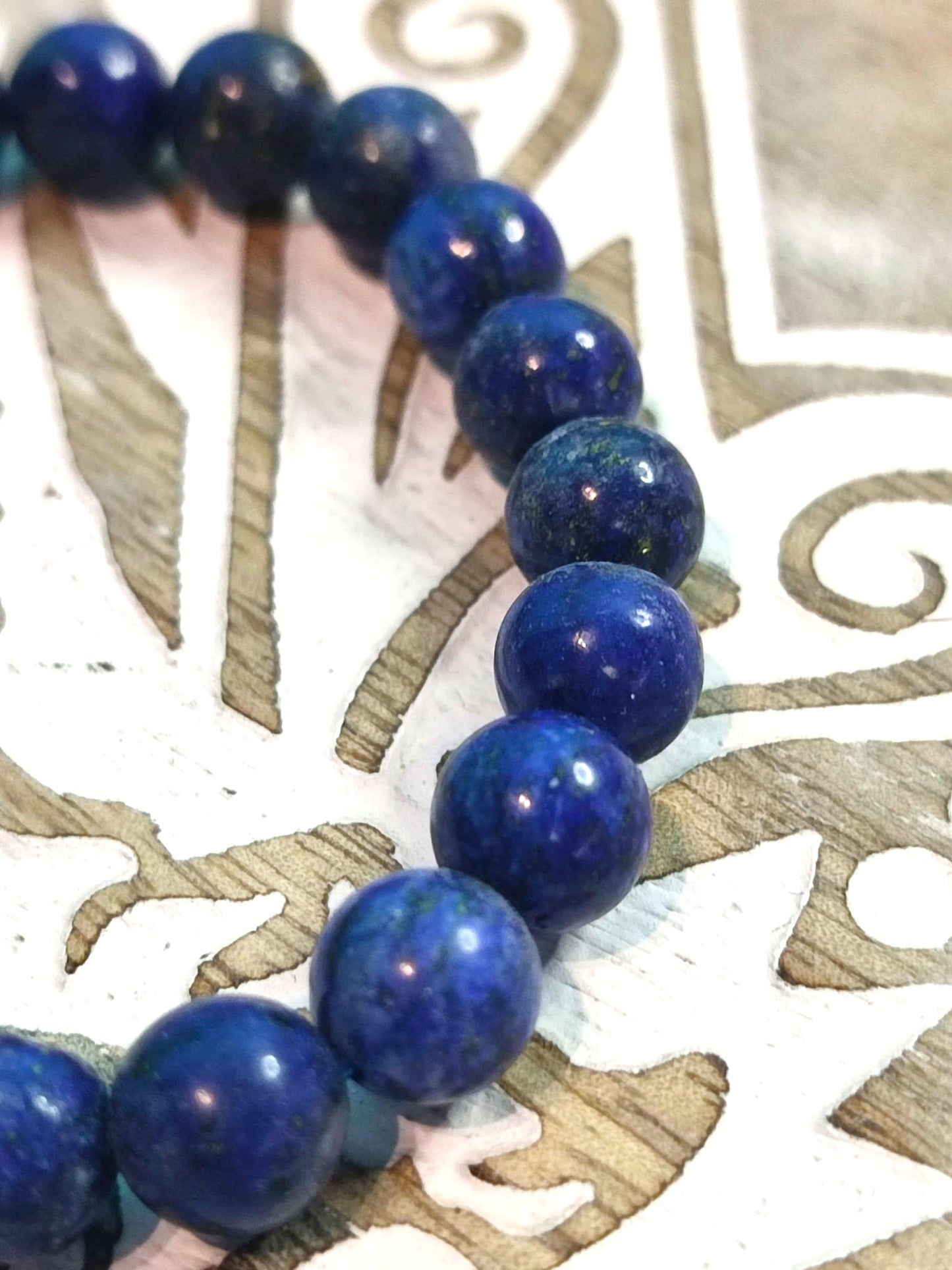 Pulsera de lapislázuli en cuentas de 8mm para meditación