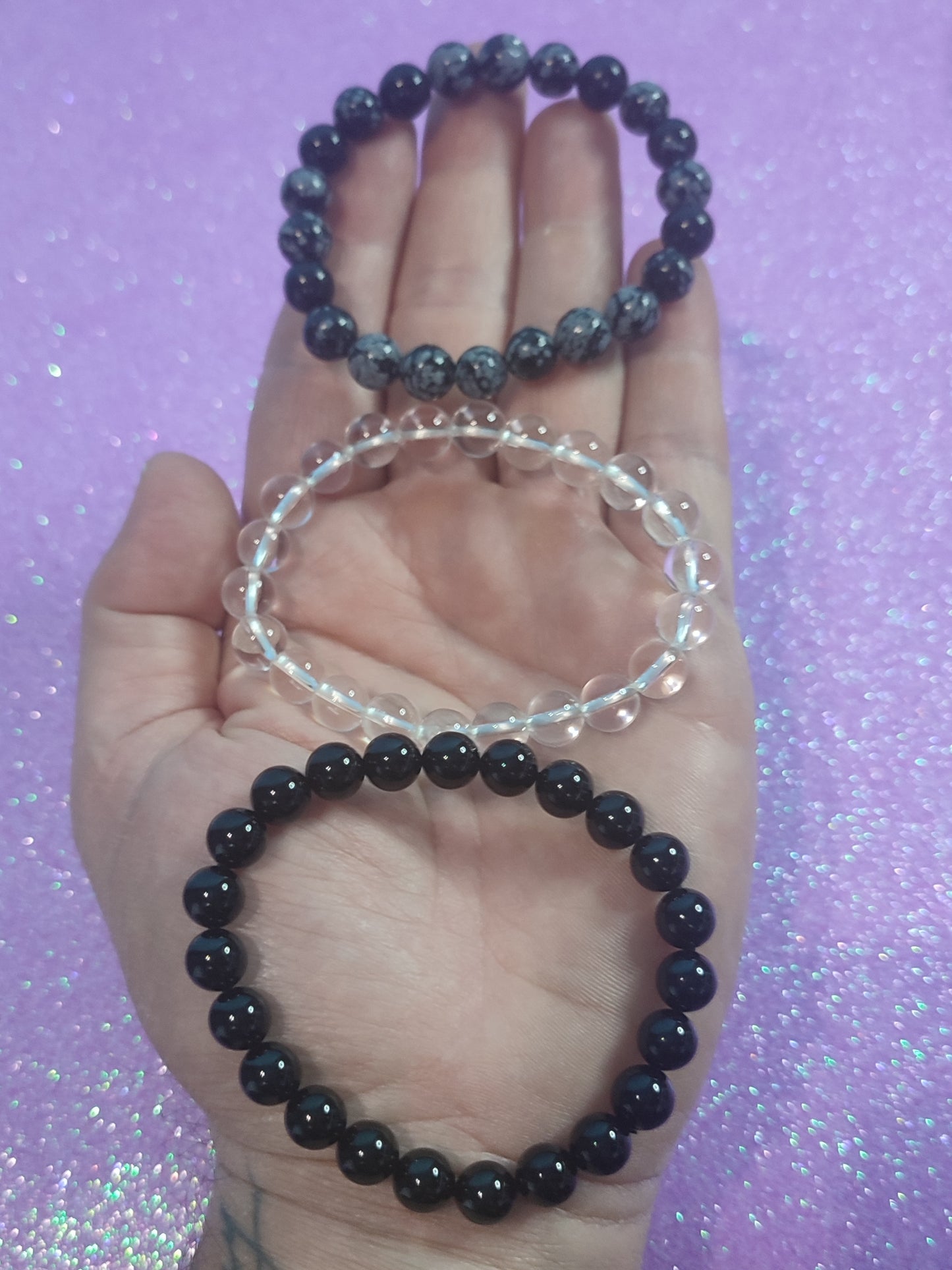Pulseras para Emprendedores Fuerza Mental, Seguridad y Protección Negatividad. 8mm (3 pulseras)