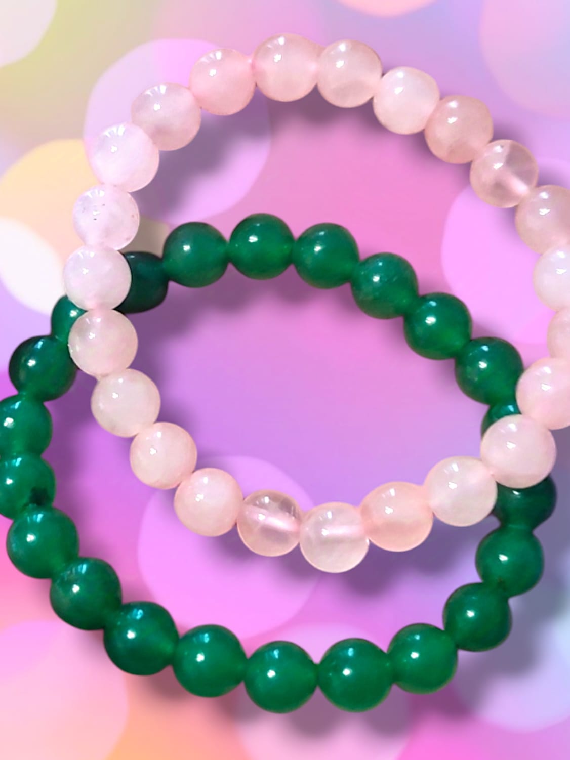 Sanación Emociones del Corazón - Mejora de la Autoestima , Bienestar, Paz Interior. 8mm (2 pulseras)