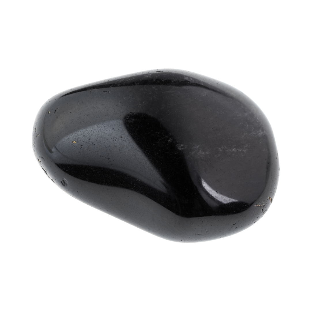 Rodado de obsidiana negra natural cristal volcánico