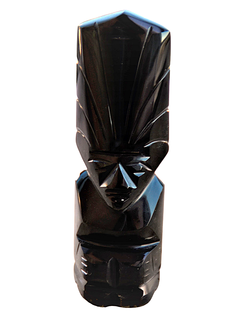 Totem de obsidiana negra natural energía de protección