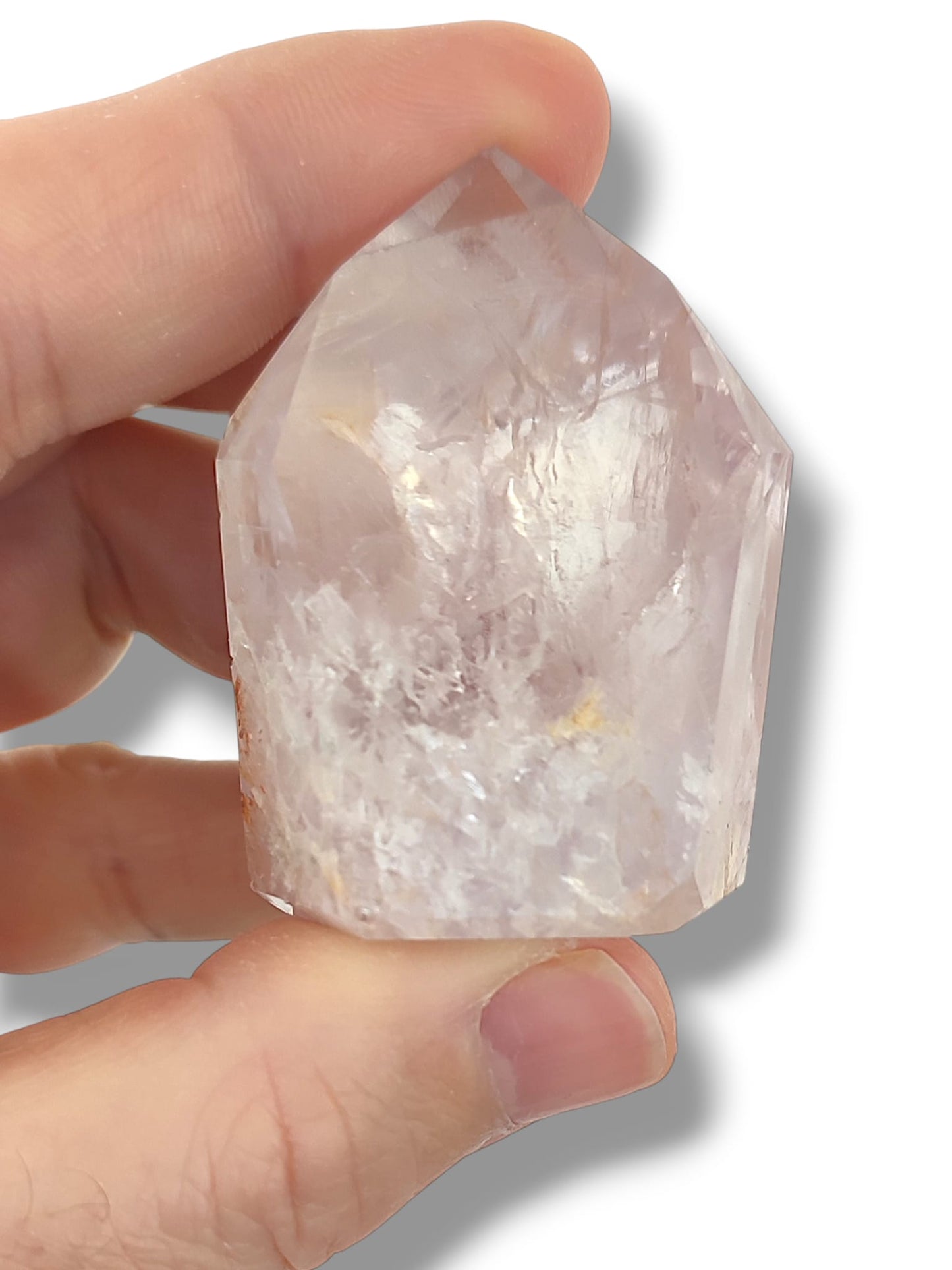 punta de amatista violeta natural con inclusiones minerales cristal espiritual