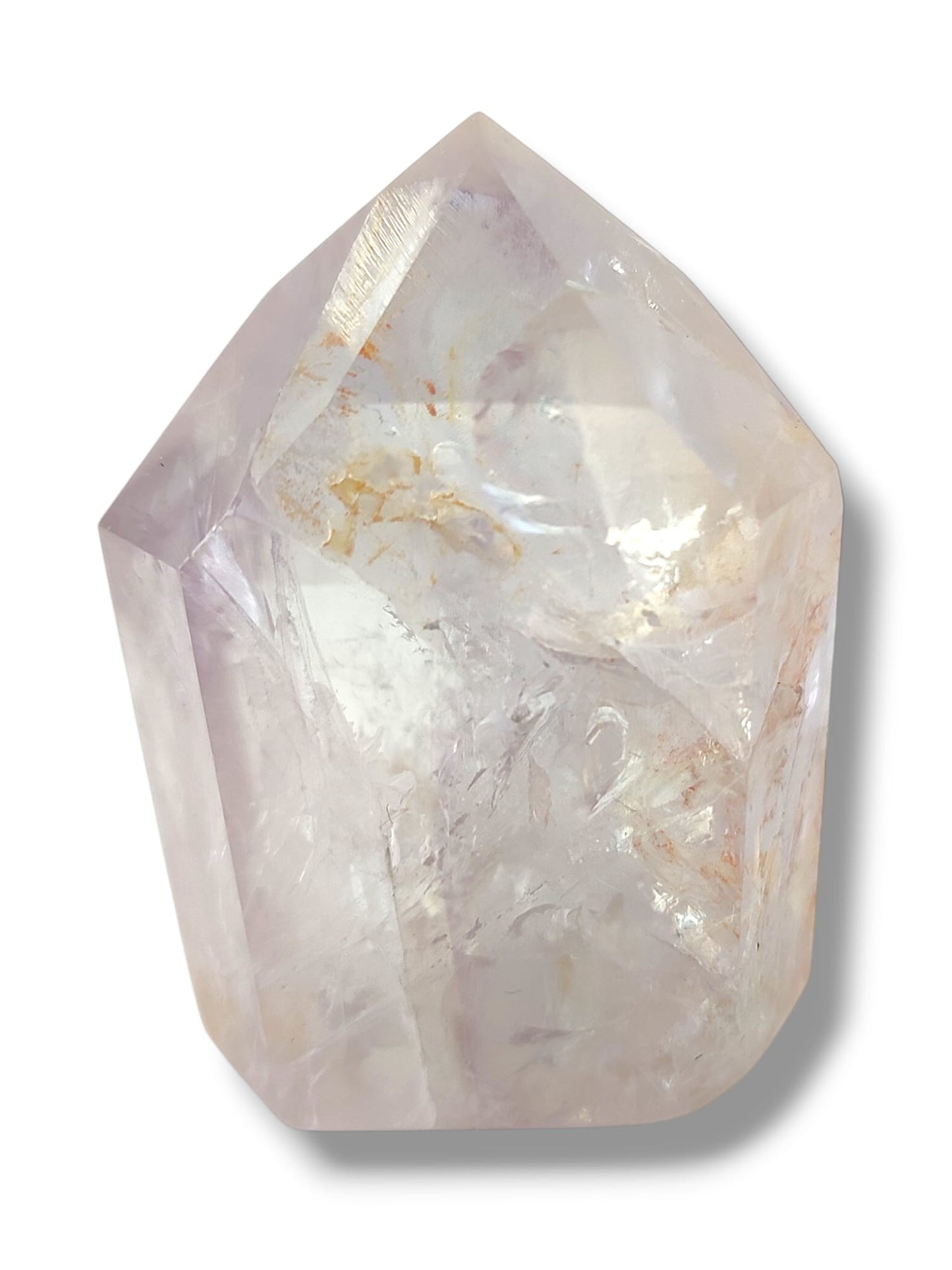 punta de amatista con inclusiones mineral natural para reiki y energía