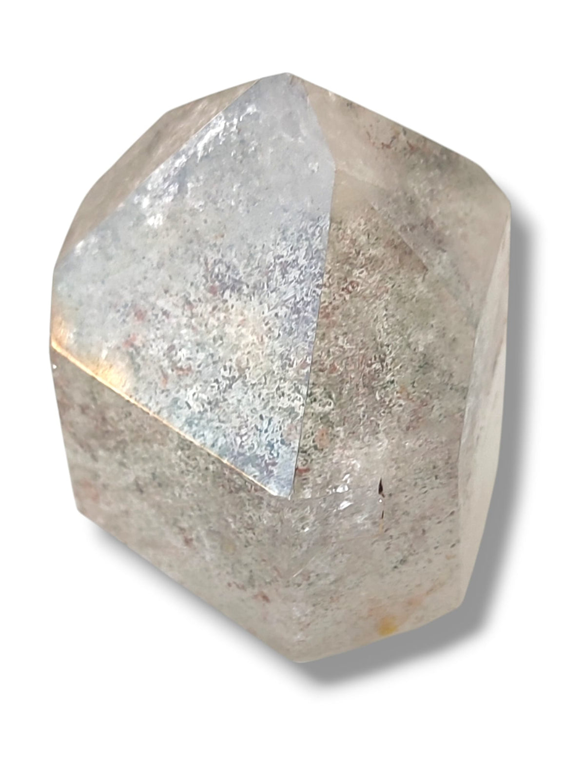 Cuarzo Chamánico con Inclusiones de Clorita y Hematite