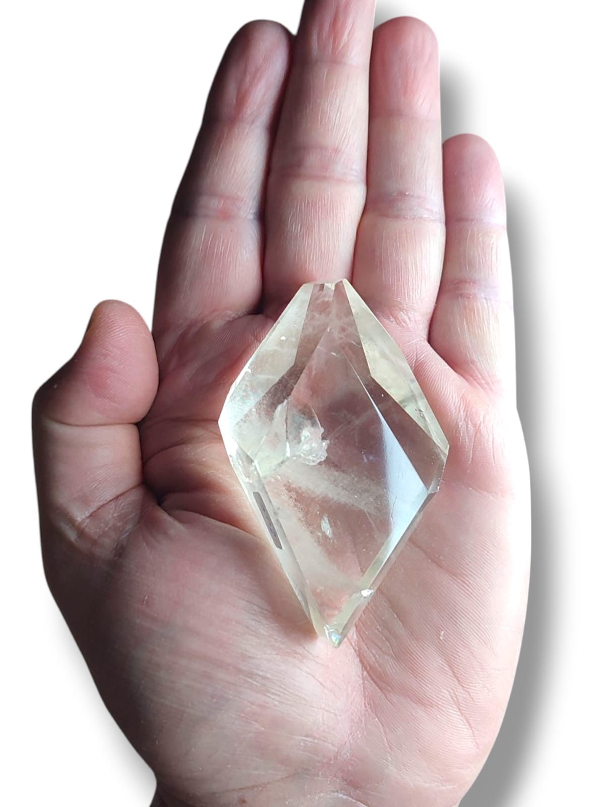 cuarzo citrino facetado arcoíris para activar el plexo solar y la autoestima