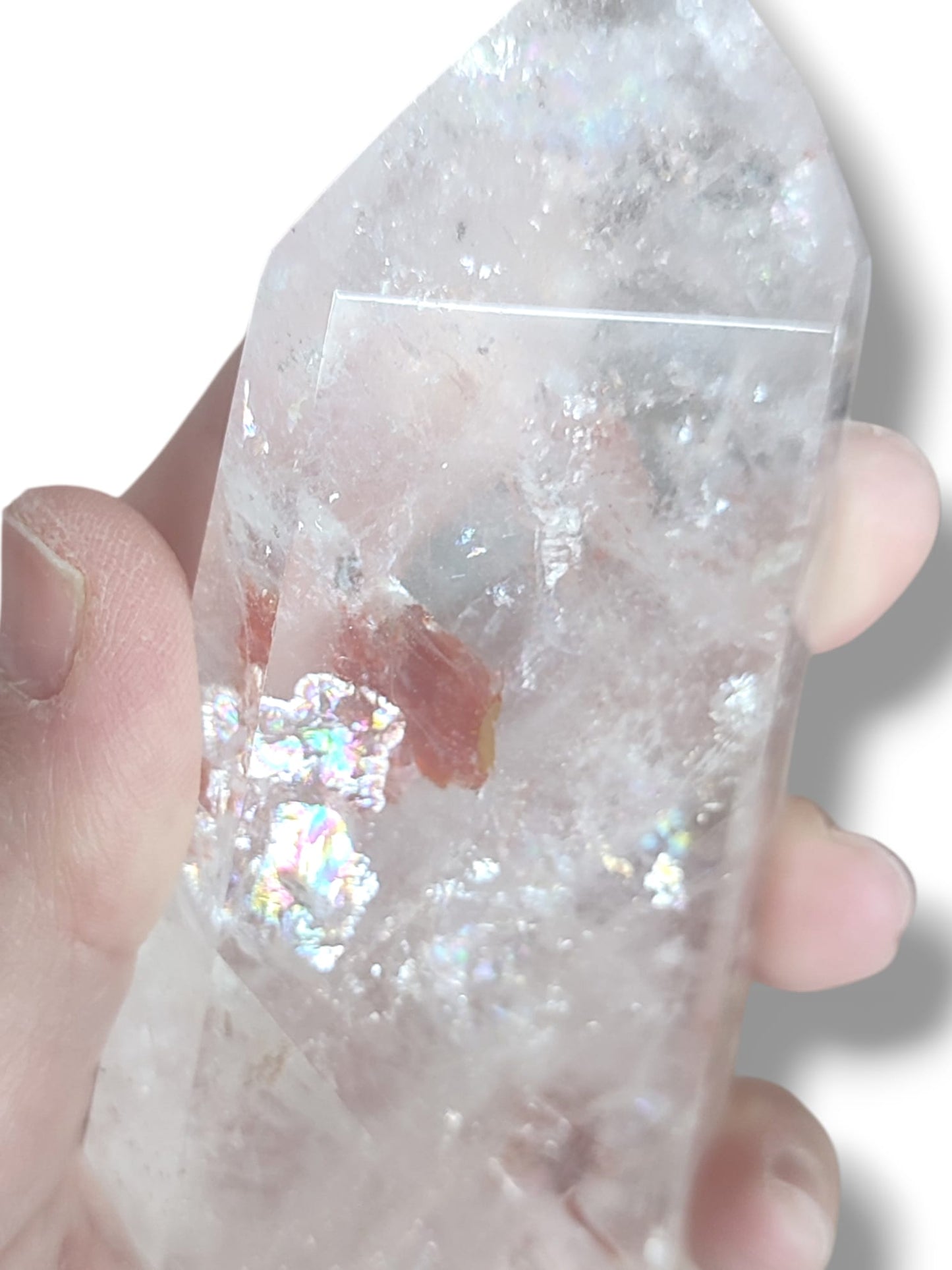 Cuarzo hematoide tabular triple A con vibracion arcoiris