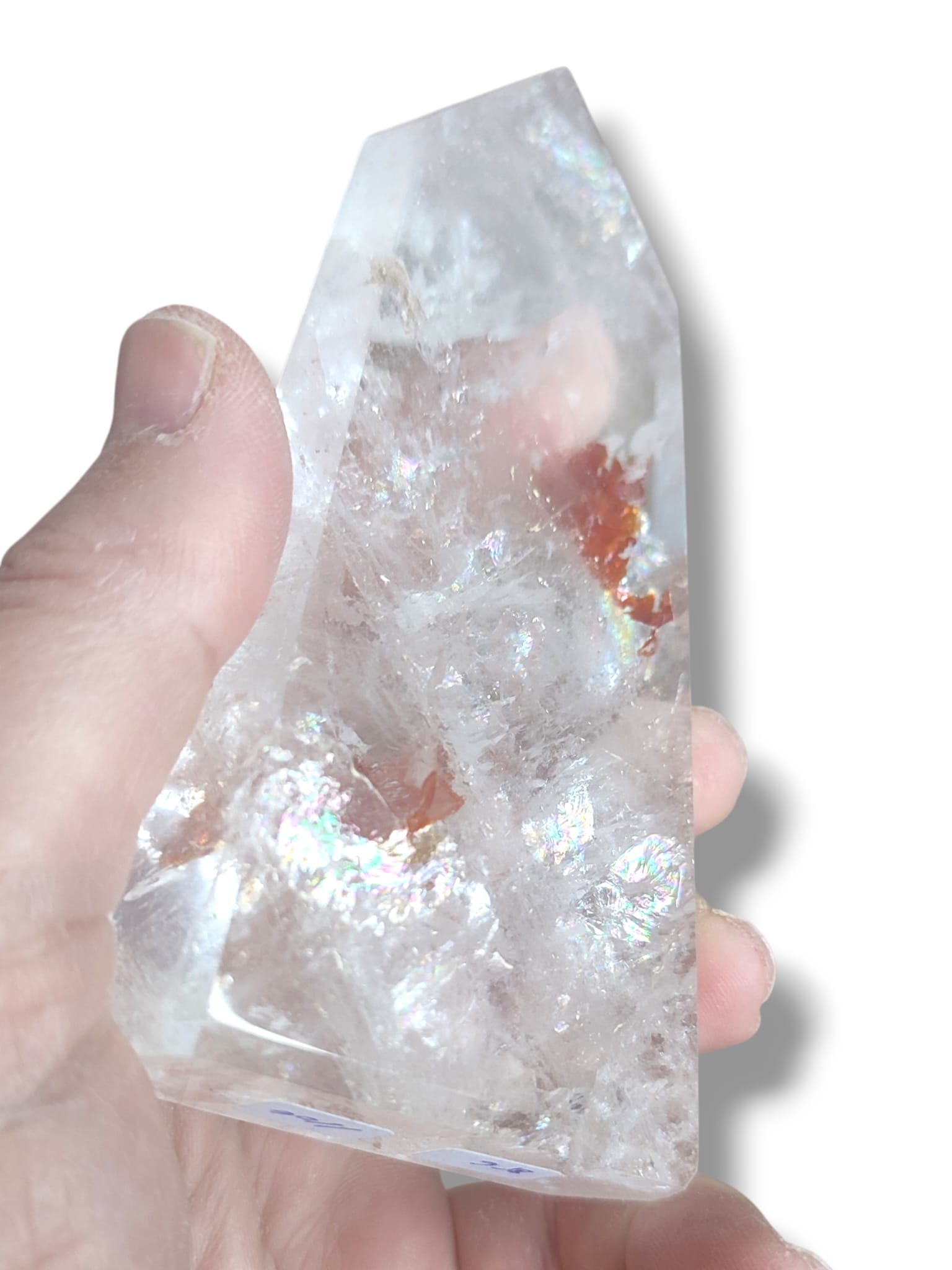 Cuarzo hematoide tabular iridiscente con inclusiones de hematita