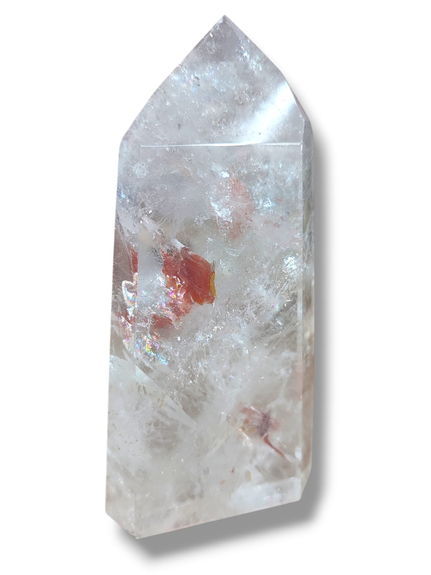 Cuarzo hematoide tabular con arcoíris cristal natural único