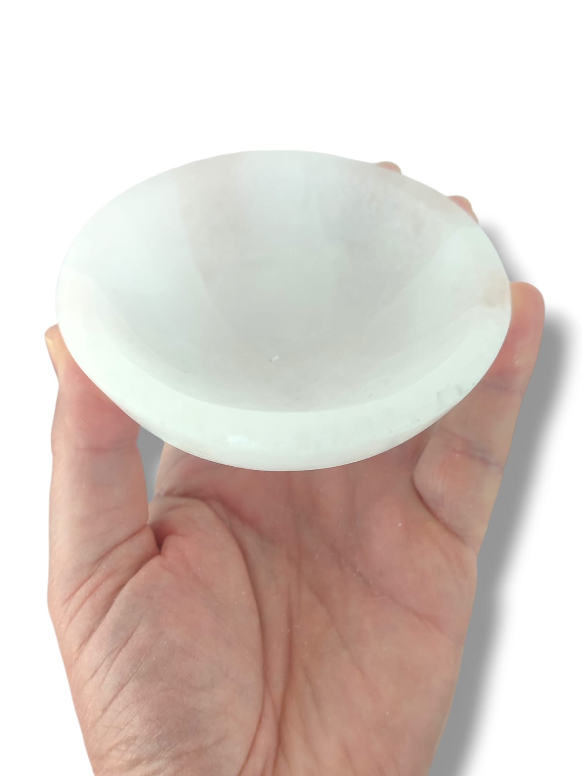 Cuenco de selenita de 10 cm para limpieza y carga de minerales