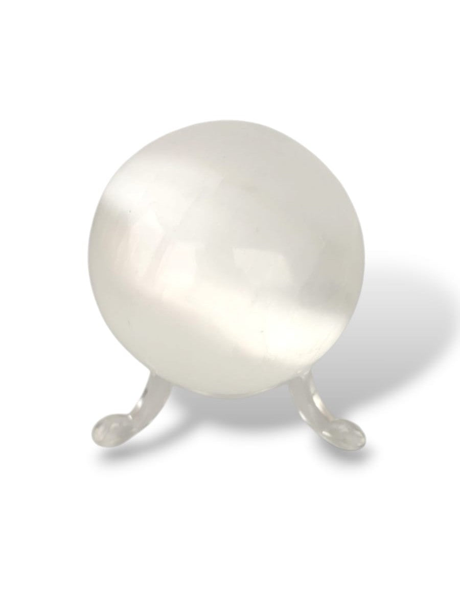 esfera de selenita blanca 4-5 cm para limpieza energética y meditación
