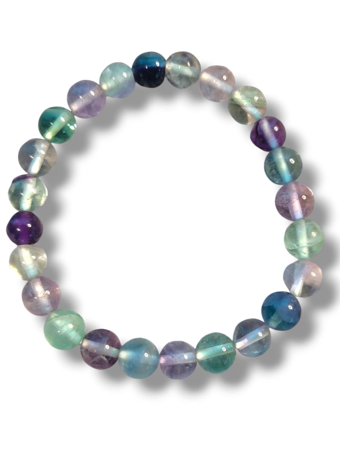 Pulsera fluorita multicolor natural con propiedades energéticas
