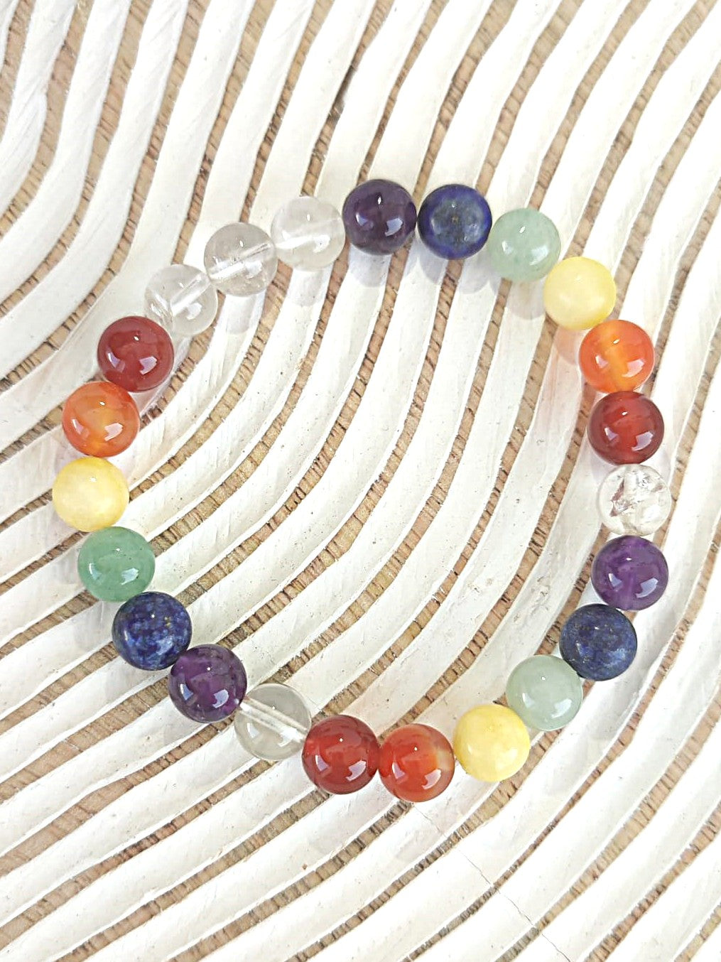 Diseño de pulsera 7 chakras con cristales energéticos