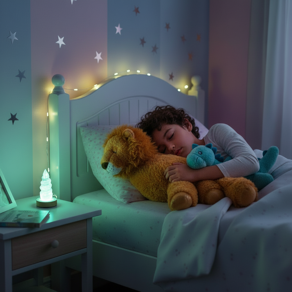 Lámpara Selenita Unicornio - Lámpara para Habitaciones Infantiles