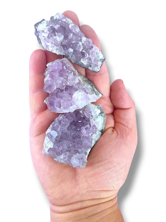 Drusas de amatista natural para energía positiva y protección energética