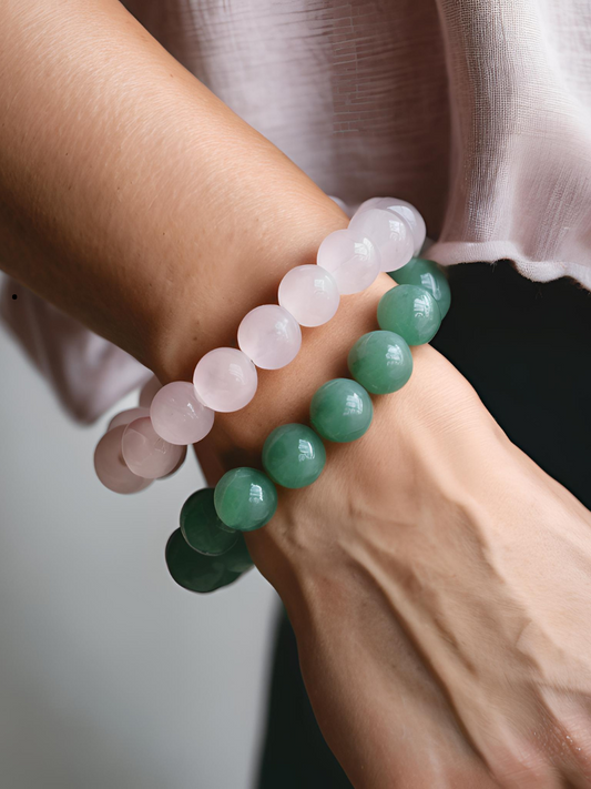 Sanación Emociones del Corazón - Mejora de la Autoestima , Bienestar, Paz Interior. 8mm (2 pulseras)