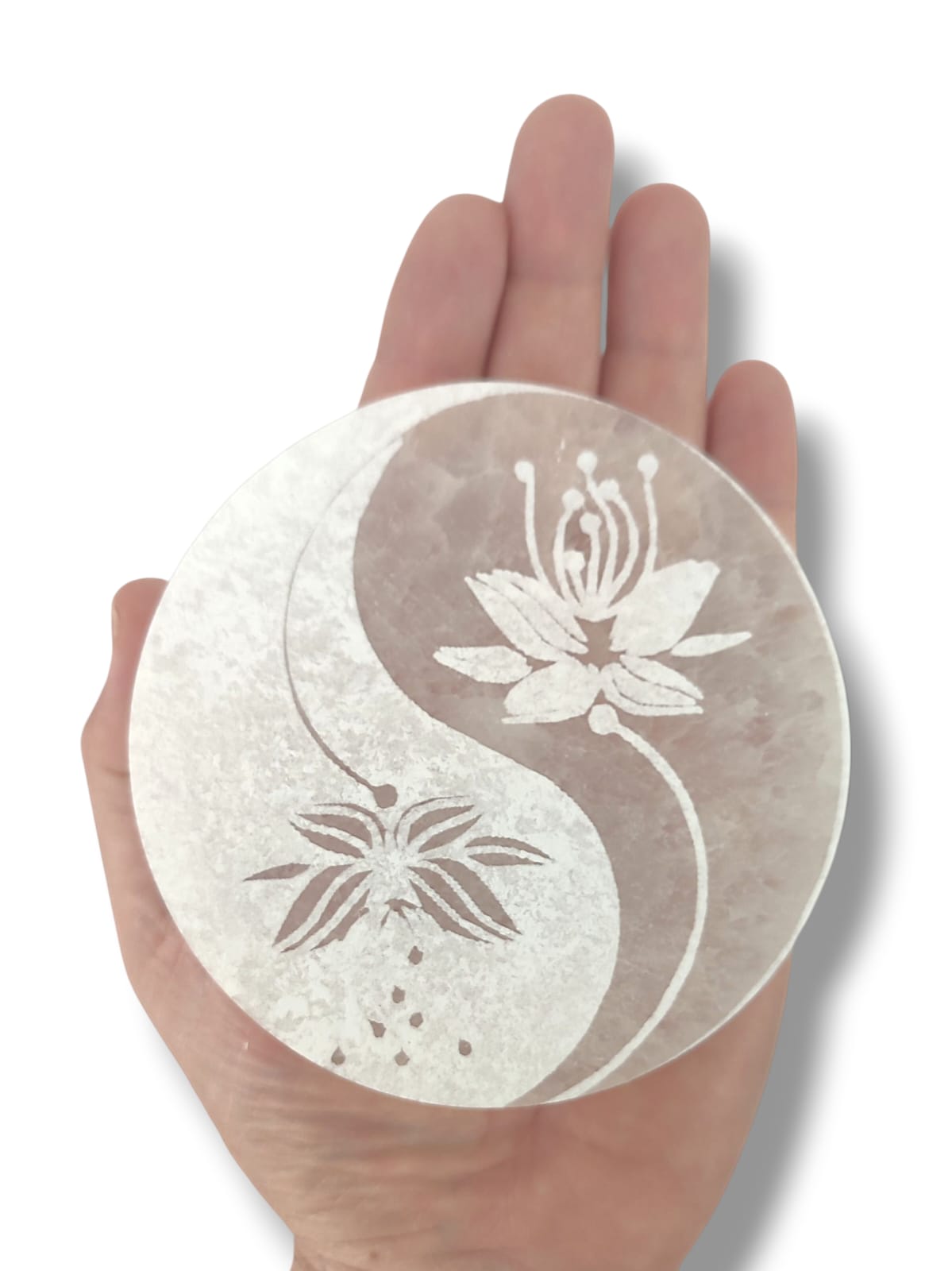 Placa energética de Selenita para armonizar cristales y chakras.