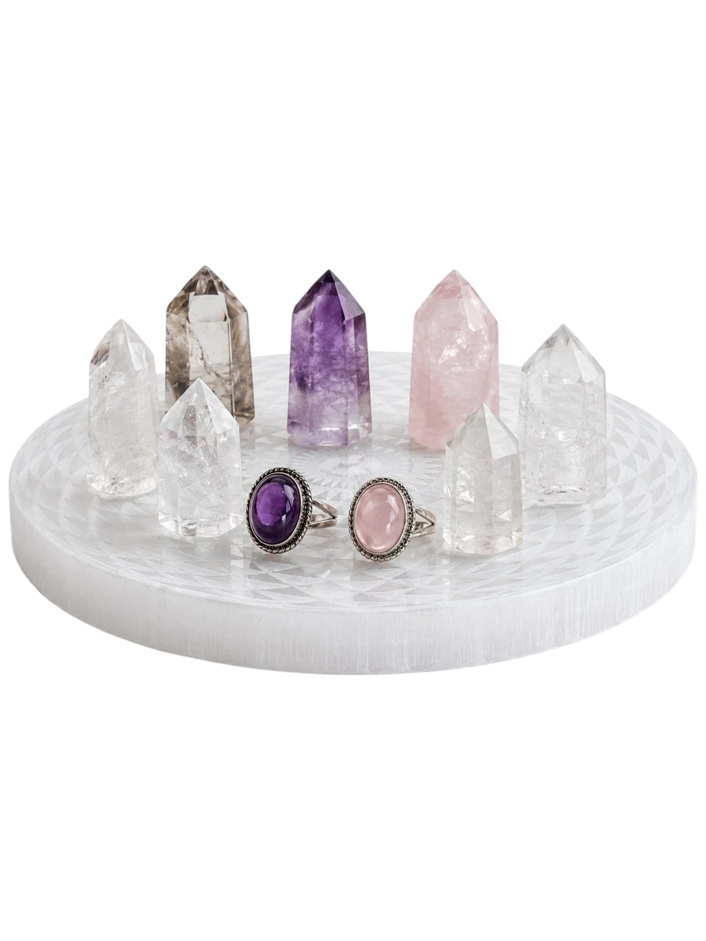 Placa de Selenita Mandala - Carga tus Minerales con Energía ositiva