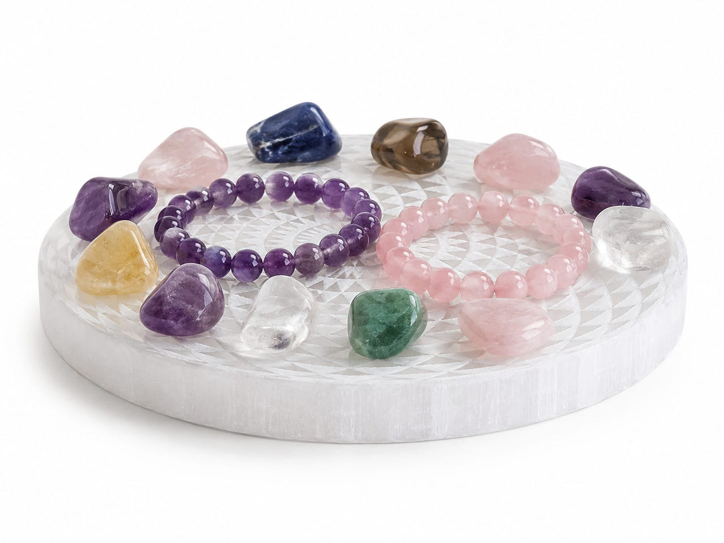 Placa de Selenita Mandala - Carga tus Minerales con Energía ositiva