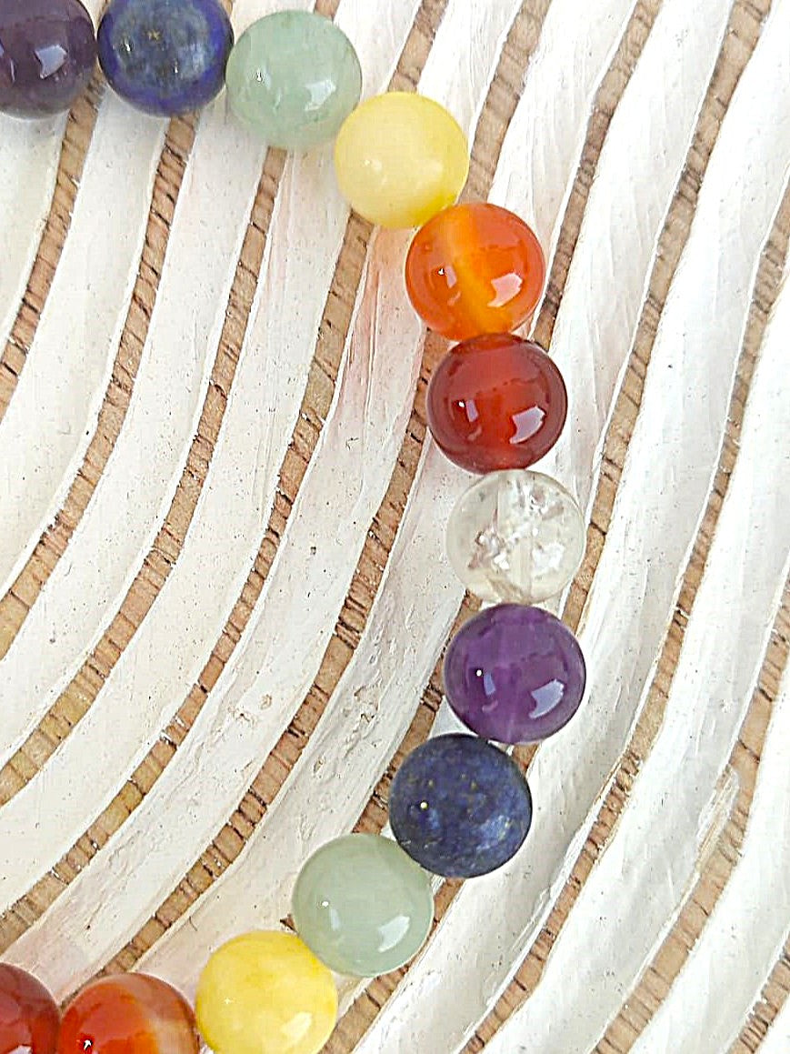 Pulsera 7 chakras 8mm para equilibrio interior y mentalidad positiva