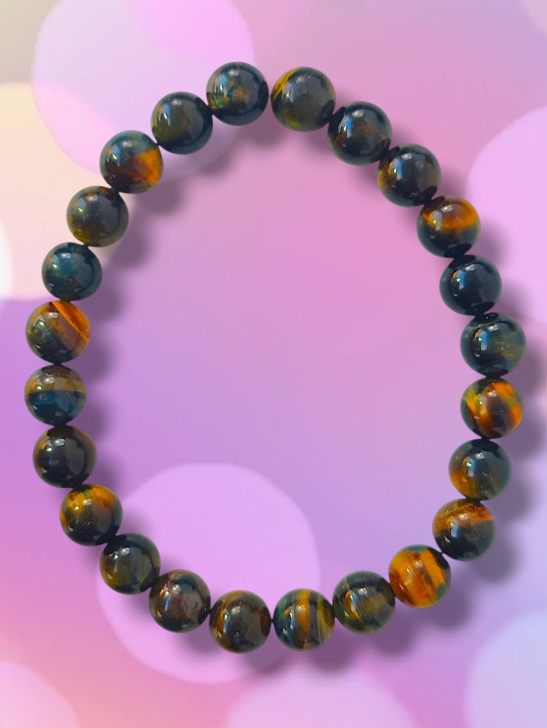 Pulsera ojo de halcón bolas 8mm confianza personal