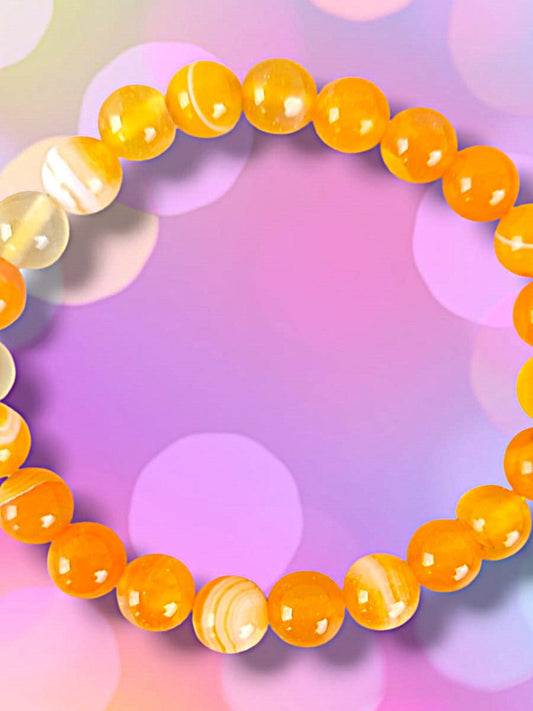 Pulsera de ágata naranja 8mm - equilibrio y energía positiva: Diseño único para quienes buscan armonizar mente, cuerpo y espíritu con estilo.