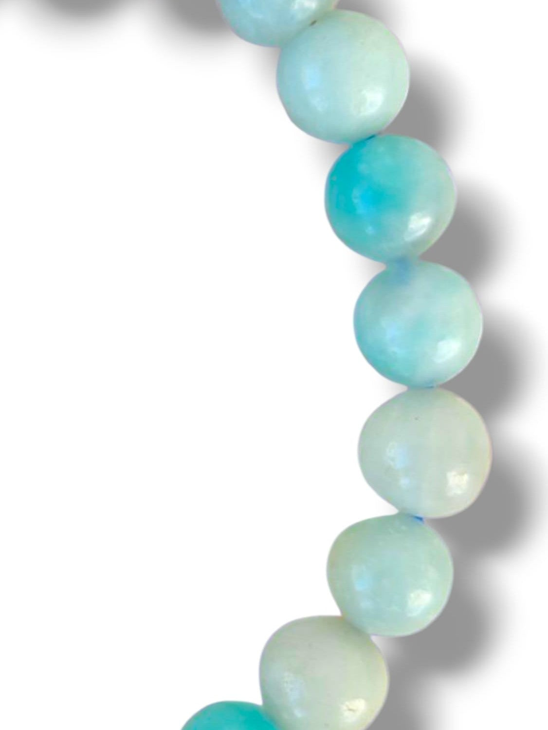 Pulsera elástica amazonita auténtica para atraer paz y armonía