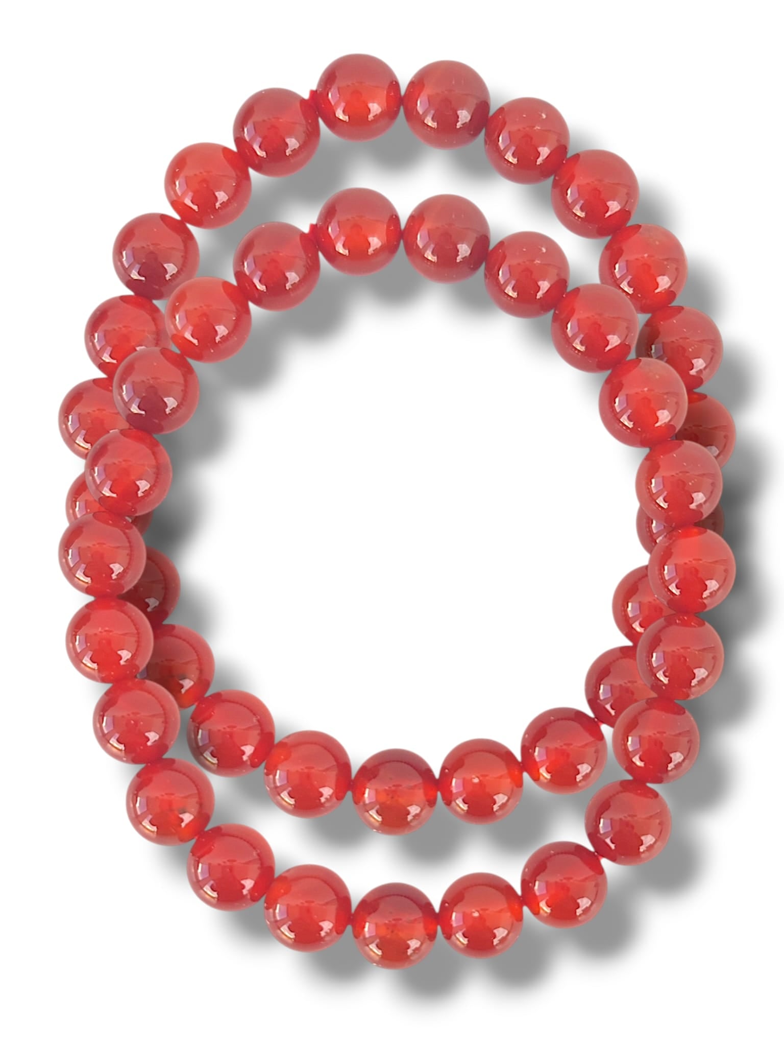 Pulseras de carneola naranja pulida cuentas 8mm pulsera energética natural