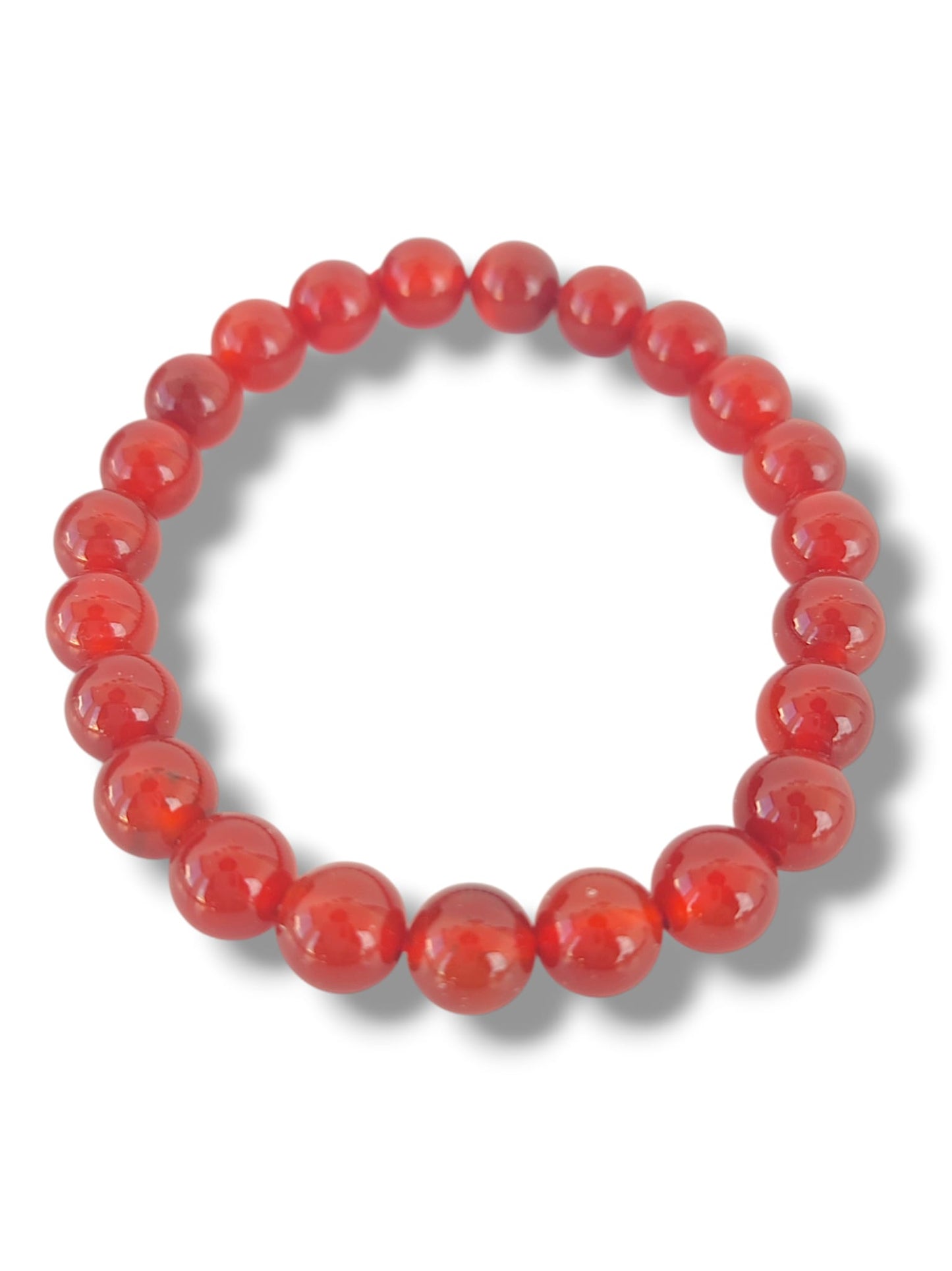 detalle pulsera carneola naranja 8mm mineral natural joyería energética