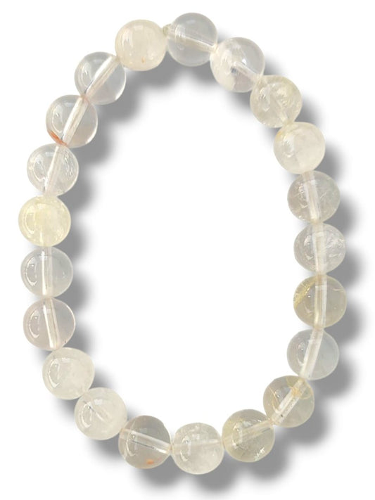 Pulsera de Cuarzo Fantasma Dorado natural, cristal maestro para crecimiento espiritual
