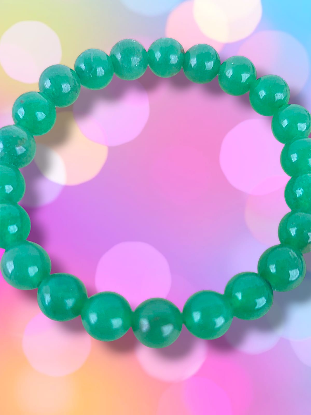 Pulsera de Cuarzo Verde 8mm - Sanador del corazón, Autoestima, Relajación