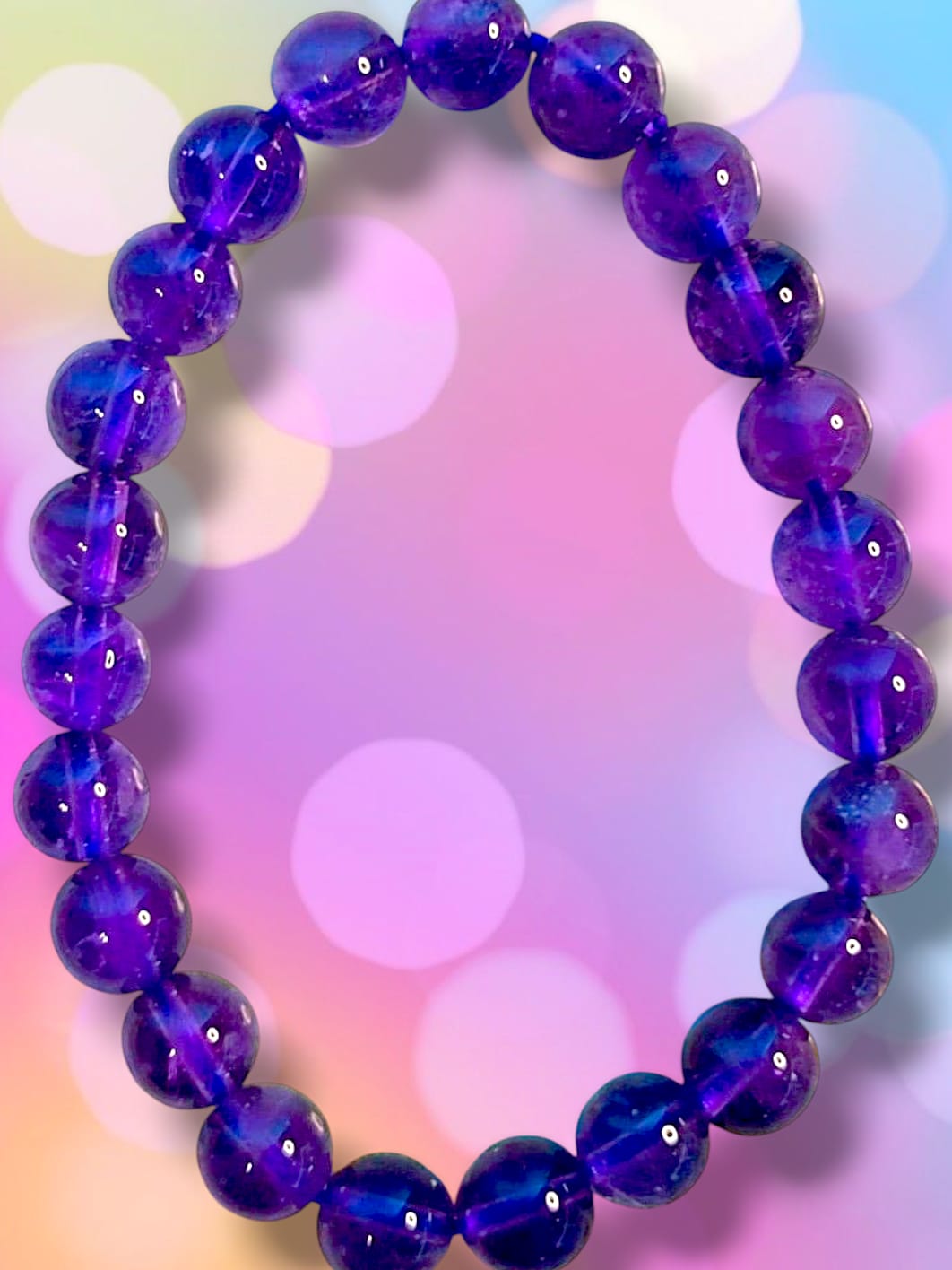 Pulsera de Amatista 8mm 💜- Espiritualidad, Clarividencia y Protección