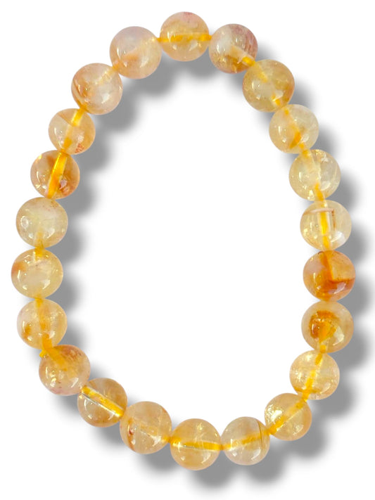 Pulsera de cuarzo citrino natural para atraer abundancia y alegría