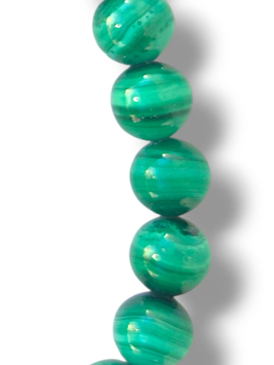 Pulsera de cuentas malaquita verde 8mm para equilibrio emocional y espiritual