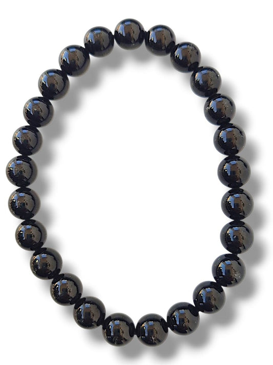 Pulsera de obsidiana negra natural 8mm para protección energética y sanación emocional