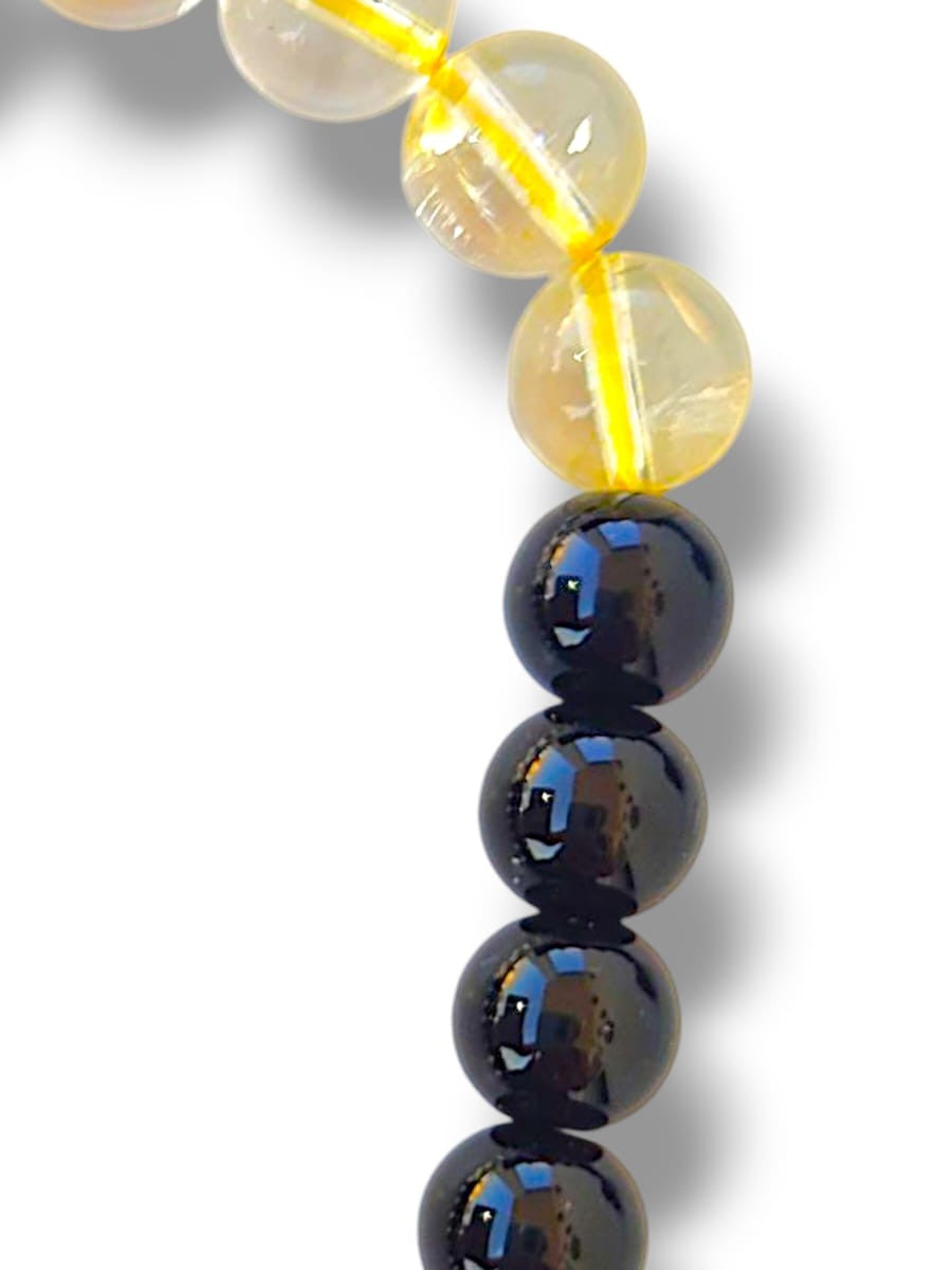 Pulsera de obsidiana y itrino terapéutica para las emociones y la depresión