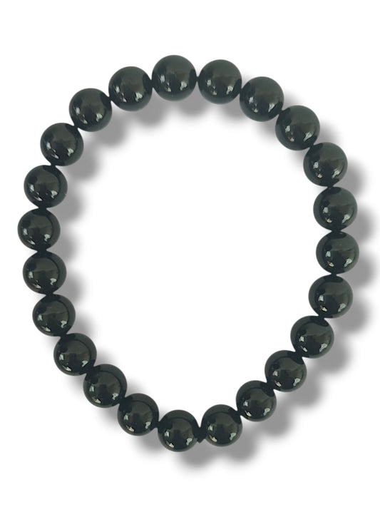 Pulsera de turmalina negra natural 8mm protección energética