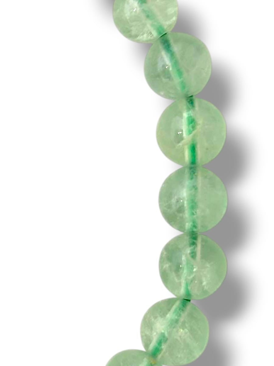 Pulsera de piedras fluorita verde auténtica con propiedades energéticas