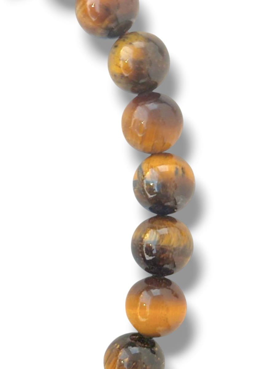 Pulsera Ojo de Tigre 8mm- Fuerza Personal, Éxito y Protección de Envidias