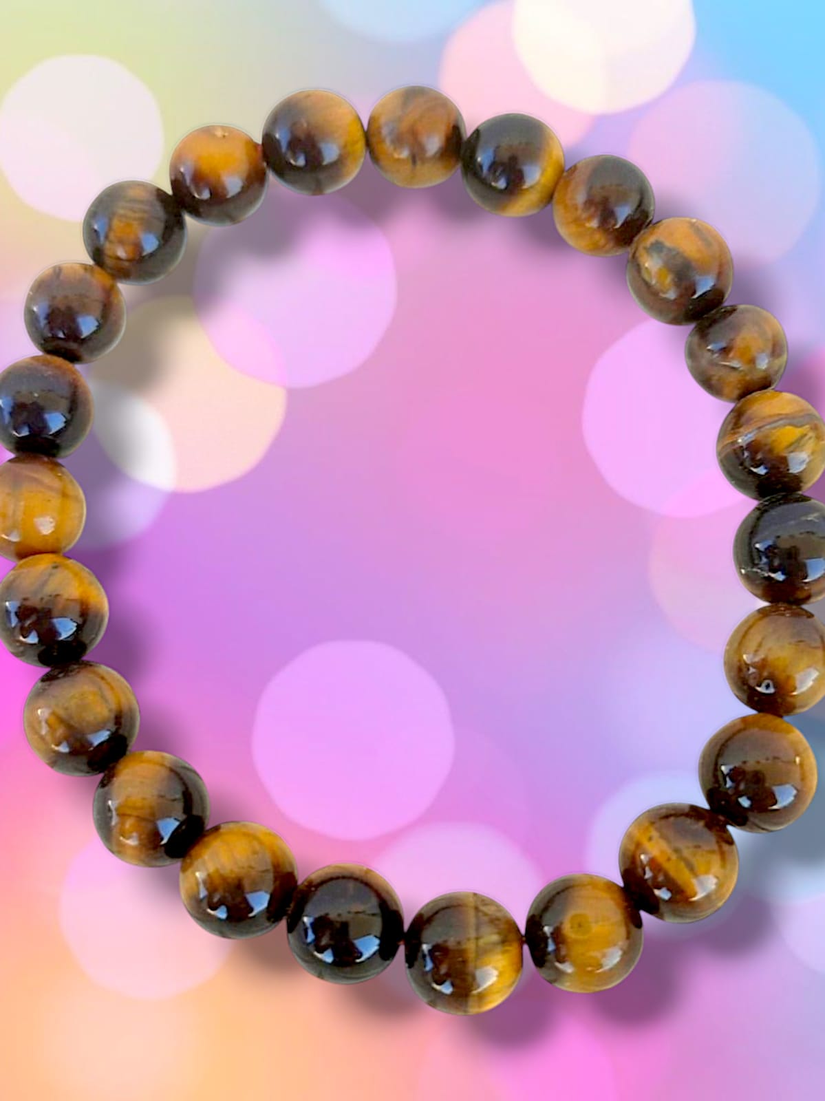 Pulsera de cuentas ojo de tigre 8 mm para equilibrio emocional