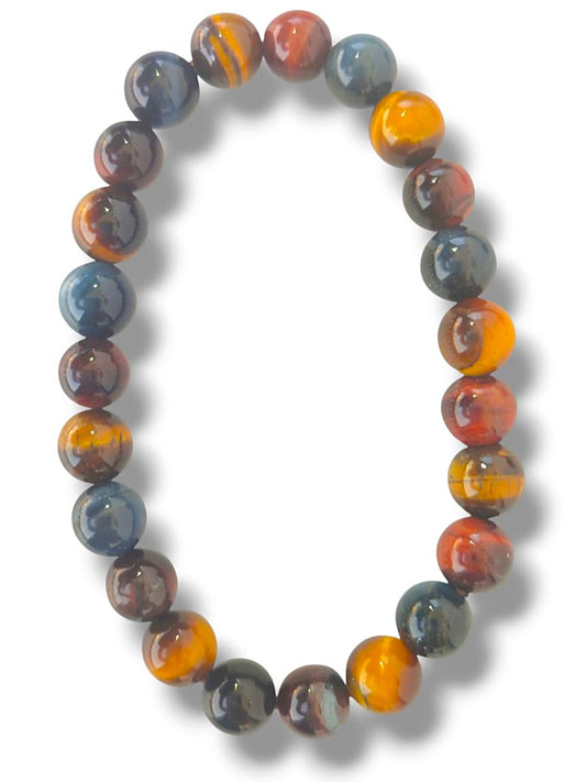 Pulsera triple ojo triple protección de ojo de tigre, ojo de buey y ojo de halcón